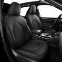 AOMSAZTO Custom Fit Seat Covers for Toyota Highlander 2020 2021 2022 2023 2024 2025 2026- (Three-Rows 8 Seats,Second Row 40/60 Split) Faux Leather Black