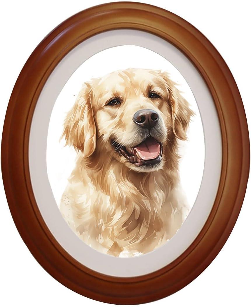 Levoberg Oval Picture Frame 5x7 Wood Oval Photo Frames for Wall Silouette Picture Frame Classic Wall Mounting Pictures Frame with Seamless Nail for Home Decor Gallery Art 1 Pack Brown