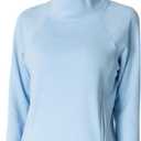 Women's Fleeced Sweatshirt - Stand-Up Turtleneck, Side Pockets, Warm Fleece for Winter Daily Wear (Blue, S)