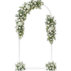 6.6FT Metal Wedding Arch Backdrop Stand,Stable Wedding Arch Frame for Wedding Ceremony Birthday Party Baby Shower Graduation Anniversary Floral Decoration,White