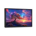 Quorin Tree Large Wall Art Sunset Mountain Landscape Pictures Red Tree of Life Wall Decor Nature Canvas Print Painting Artwork for Bathroom Living Room Bedroom 36L x 24W