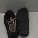 HomeTop Men's Suede Memory Foam Moccasin Slippers Soft Plush Warm Lining House Shoes (8, Black)
