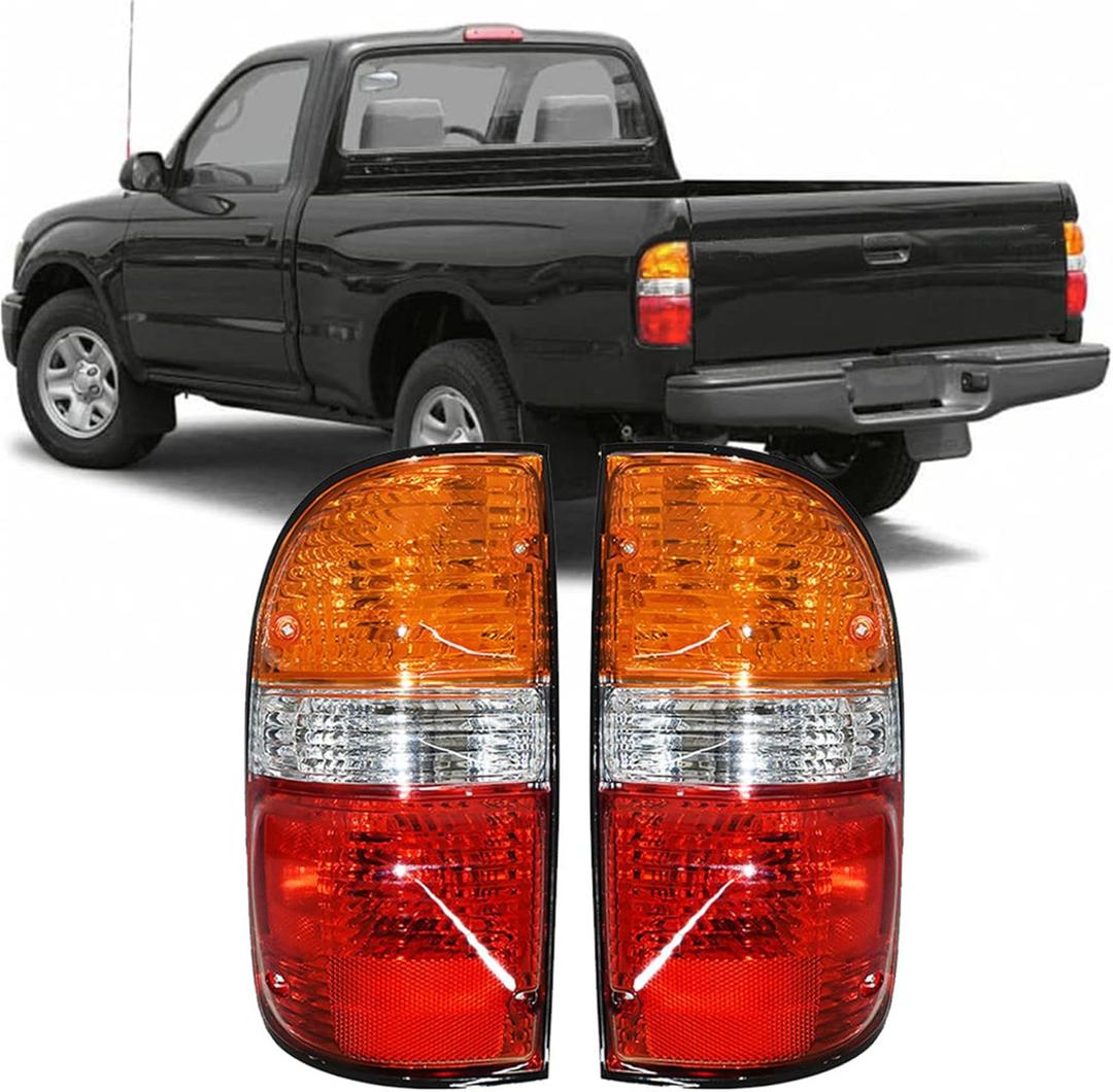 WFLNHB 1 Pair Left and Right Side Tail Lights Assembly Replacement for Toyota Tacoma 2001-2004 Driver & Passenger Side Rear Brake Lamps w/Bulbs 81560-04060 81550-04060