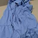 WOKANSE Women's Cute Babydoll Dresses Casual Loose Puff Sleeves Ruffle Hem Button Down Pleated Shirt Dress Size XXL