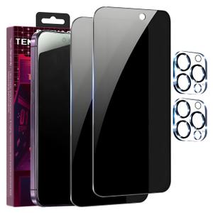 QSEVNSQ 2+2 Pack for iPhone 13 Privacy Screen Protector with Camera Lens Protector9H Tempered GlassTrue25Anti Spy Full Coverage Case Friendly