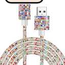 Aolcev for iPhone Charger Cord 4FT [MFi Certified] Fast Charger Cable Cute Bling Sparkling Diamond Phone Charger Cord USB A Charging Cable for iPhone 14 13 12 11 Pro Max 8 7 6 Plus for iPad 9 8 7th