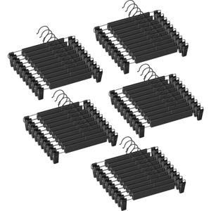 NORTHERN BROTHERS Pants Hangers, 50 Pack of Skirt Hangers with Clips Black Pant Hangers for Pants Bulk Shorts Coats Jeans Trousers Hangers Heavy Duty for Men Women Closet Organization