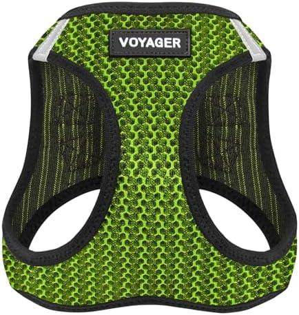 Best Pet Supplies - All Weather Mesh/Plush, Reflective, No Pull Harness for Small, Medium Dogs, Cats - Secure with Hook & Loop Fastener, Buckle, Double D-Rings - Lime Green 2-Tone, Small (Chest: 14.5 - 16")