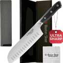 Santoku Knife 7 Inch  Ultra Sharp High Carbon Stainless Steel Kitchen Knife, Professional 7 Santoku Knife with Ergonomic Handle for Home & Restaurant, Culinary Cooking Knife