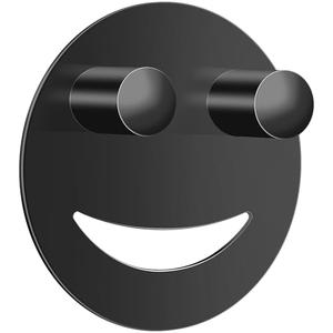 Yoshiky Stainless Steel Smiley Face Sponge Holder, Silver Sink Caddy Organizer Storage with Suction Cup for Kitchen, Kitchen Accessories Decor Scrubber-Black