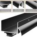 1-3/4" x 36" U Shaped Door Bottom Sweep with Drip Cap, Aluminum Weather Stripping Seal, Metal Screw-on Under Door Seal for Exterior Doors (Black, 1 Pack)