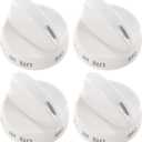 316442512 Stove Knob White Gas Oven Range Control Assembly Compatible with Frigidaire, Kenmore, Sears Burner (4PACK)