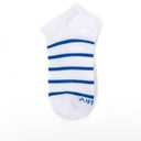 Athletic Ankle Socks, 4 Pairs, Striped Pattern, Gray White Black lue, Low Cut