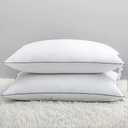 Collection Feather Pillows, Standard Size Set of 2, Soft & Supportive, Double Fabric Cover, Bed Pillow for Sleeping (20 x 26)