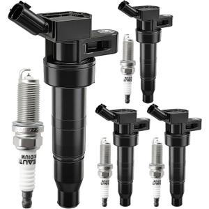 UF611 Ignition Coil Pack 273003F100 and Iridium Spark Plugs Set of 4 Fit For Kia Optima,Forte,Sportage,Forte Koup,Sorento 2009-2016&Hyundai Sonata,Genesis Coupe,Tucson 2008-2016 2.0L 2.4L L4