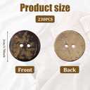 230 PCS Natural Coconut Shell Buttons 1/2 Inch Brown Wooden Buttons, 2 Holes Buttons for Sewing Crafts, Shirt, Clothing Replacement