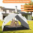 Canopy Shade Tent for Large XL XXL Jumbo Elevated Raised Dog Bed Cots, Quick Setup & No Assembly Needed, Outside Outdoor Cooling Camping Pet Sun Umbrella, Gray 70"X55" (Cots Not Included)