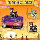 6 Pcs Day of the Dead Table Decoration Skeleton Cat Tiered Tray Decor Colorful Wooden Faux Book Stack Sign with Skull Accent Halloween Centerpiece for Home Shelf Kitchen Office Mantel Dcor
