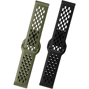 LYSMVIVI Soft Silicone Watch Bands 22mm 20mm 19mm 18mm Breathable Sweatproof Sport Watch Straps with Quick Release for Women & Men