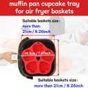 Air Fryer Muffin Pan Egg Bite Heart Silicone Mold for Oven Baking,Mini Muffin Tins Cups Cake Tray for Air Fryer Liners Basket Instant Pot Accessories Baking Muffin Cakes Pancake