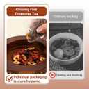 Ginseng Five Treasures Tea  Natural Herbal Detox Tea Bags, Traditional Chinese Blend for Gentle Daily Balance & Kidney Wellness, for Men & Women