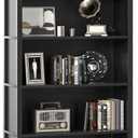 TVU 5-Tier Wooden Bookshelf, 31.5" W x 65" H 9.9" D Bookshelf with Storage, Floor Standing Modern Style Display Bookcase for Living Room, Office, Study Room, Entryway, Black