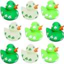 4E's Novelty 24 Pack St Patricks Day Rubber Ducks - 2 inch Shmrock Rubber Duckies Bulk - Saint Pattys Day Irish Gifts for Adults Kids Party Favors Accessories, Jeep Ducking