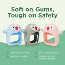 2 x Teething Toy for Infants & Babies, Teethers for Babies 3-6 Months, Baby Teethers 0-6 Months, Teething Toys 6-12 Months, TotCo Never-Drop Baby Teething Toy, Blue