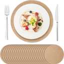 24 Pack Round Burlap Placemats, 11.8 Jute Rustic Table Placemats Bulk for Charger Plates, Burlap Circle Table Mats for Dining Table, Brown Charger Place Mat for Wedding Dinner Holiday Farmhouse Decor