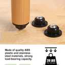 TRVL FIELDER Self Adhesive Caster Wheels for Furniture, Small Casters for Furniture Legs, Low Profile Table Wheels, 28 LBS Load Capacity Per Steel Wheel, Rollers for Kitchen Appliances (16 PCS, Black)