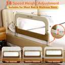 Bed Guard Rail for Toddlers - 32" Adjustable Heights & Folding up Portable Bed Railing for Baby - Toddler Bed Rails Guard for Crib, Twin, Bunk,Full Size, Queen & King Bed