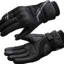 VXW Winter Motorcycle Gloves for Men - Waterproof & Windproof with TPR Palm Sliders, Dirt Bike/ATV/BMX/Motocross Riding Gear (Large, Black)