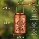 2 Pack Solar Lanterns Outdoor Waterproof, Dragonflies Garden Decor Gifts for Women Mom Grandma Hanging Solar Lights Metal Decoration Outside for Yard, Pati(Sunflowers)
