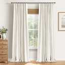 100% Blackout Shield Full Blackout Curtains for Bedroom 84 inch Length 2 Panels Set, Clip Rings/Rod Pocket Faux Linen Black Out Curtains for Living Room, Thermal Insulated, 50Wx84L, Beige