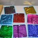 VitalCozy 8 Pieces Sequin Sensory Mats Sequin Fabric Wall Panel 8" Assorted Tactile Flip Sensory Tiles Pads Play Mat Educational Fabric for Tactile Play