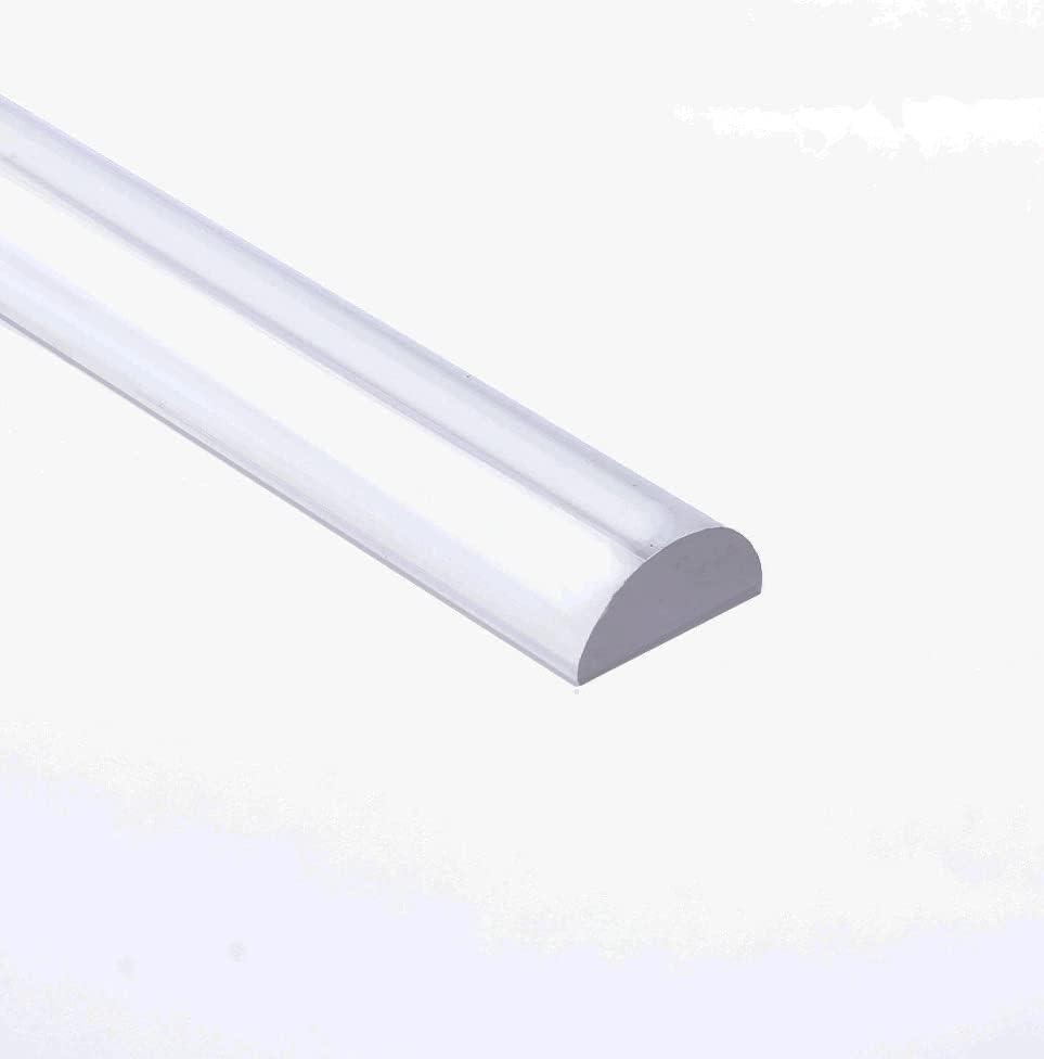 Dalrun Clear Acrylic Shower Threshold 3/8" X 3/8" (WxL) for Frameless Shower Door, Transparent Shower Dam Shower Splash Guard 39" Long,Half Round,Peel and Stick