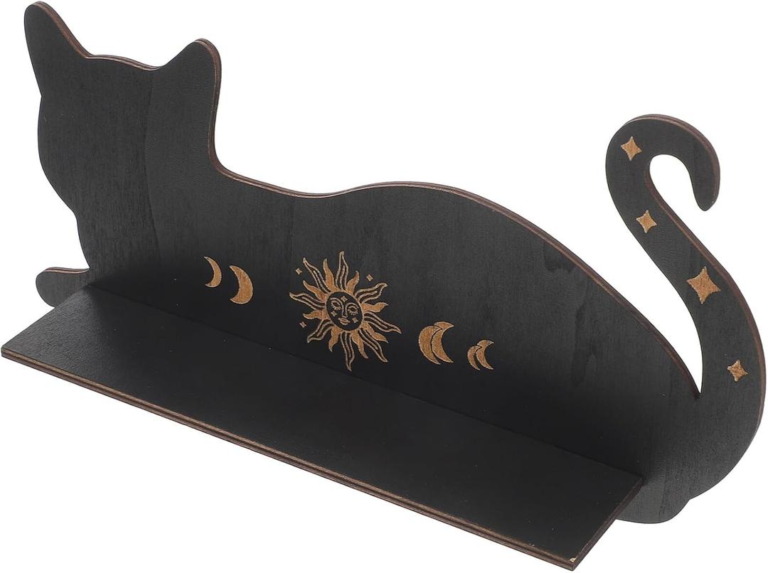 Cat Shaped Floating Wall Shelf 11.53X5.55X1.96In Wall-Mounted Storage Rack for Bedroom Kitchen Living Room Space-Saving Floating Shelf for Books Decor and Essentials