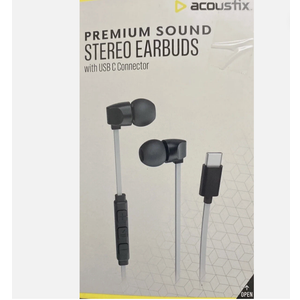 ACOUSTIX Premium Sound Stereo Earbuds with USB C Connector