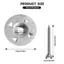 200 Pcs Foam Board Fasteners Kit, Foam Board Fasteners Washers Installation, 1-1/8 Inch Metal Washers and Stainless Steel Screws for Fixing Fastening Installation, Fastener Kit Board Hardware Set