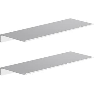 Danpoo Adhesive Floating Shelves for Wall Storage, Metal Wall Shelves for Living Room, Bathroom, Kitchen, 16 Display Shelves for Collectibles(Silver, 2 PCS)