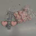 Ceramic Drawer Knobs Heart Shape Cabinet Dresser Pulls Handles with 3 Sized Screws, Kitchen Furniture Knobs for Closet Cupboard Wardrobe (10 Pack, Pink)