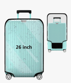 Suitcase Covers For Luggage, 26 Inch Clear PVC Luggage Covers Protector Full Thicken Transparent Waterproof Suitcase Sleeve With Large Velcro for 26" Wheeled Suitcases