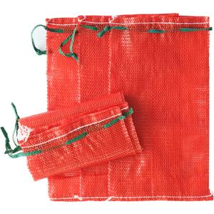 10 lb Mesh Onion Bags, 11"18" Mesh Produce Bags Hanging Reusable Breathable Vegetable Storage Net Bag with Drawstring for Onions Potatoes Citrus Crawfish, Red (Pack of 10)