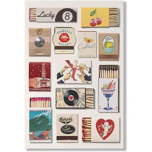 Vintage Matchbook Prints Painting Trendy Coastal Cowgirl Matches Poster Retro Eclectic Matchbox Canvas Wall Art Funky Match Box Aesthetic Room Wall Decor for Bar Cart Unframed 12x16inch