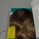 Lativ Blonde Wig With Bangs Long Wavy Curly Ombre Wig with Dark Root Synthetic Heat Resistant Wigs for Women Daily Party Use 26 Inches