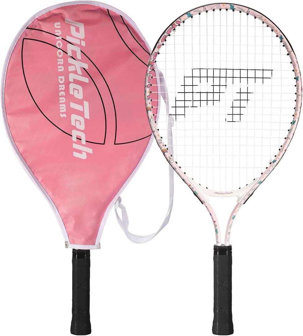 Kids Tennis Racket for Boys & Girls Aged 2-12 - Multi-Color & Style Youth Tennis Racket for Beginner, Includes 420D Nylon Shoulder Strap Bag