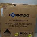 Tornado - 24 Inch High Velocity Heavy Duty Tilt Metal Drum Fan Yellow Commercial, Industrial Use 3 Speed 7700 CFM 1/3 HP 8 FT Cord ETL Safety Listed (YELLOW)