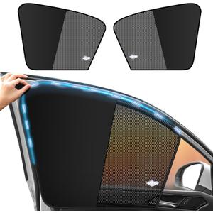 Car Window Shades for Side Window Magnetic Half Blackout & Half See-Through Driver Window Sun Shade Universal for Most Cars for Nap Camp Travel
