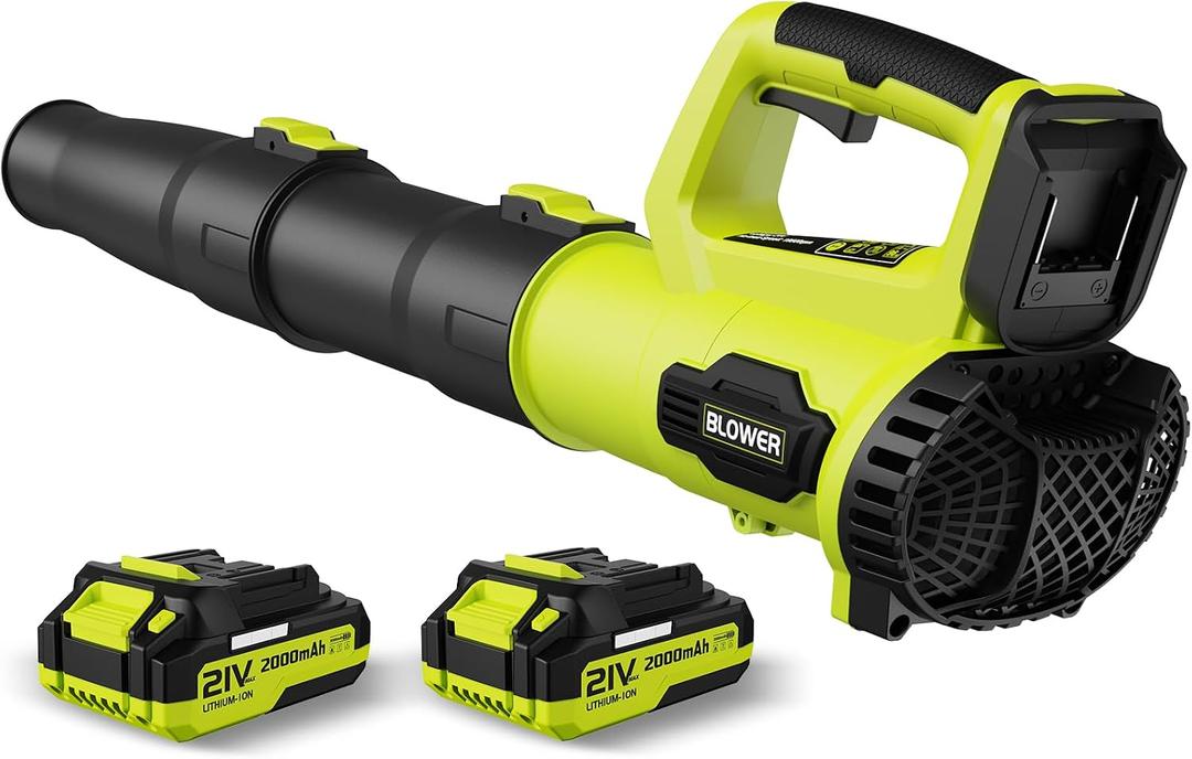 LEAPUL Leaf Blower Cordless, 21V Electric Leaf Blower with 22.0Ah Batteries & 1 Fast Charger, Lightweight Battery Powered Blower for Lawn Care, Patio Cleaning