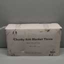 Chunky Knit Throw Blanket, 50''*60'' Knitted Throw Chenille Yarn for Bed Couch, Handmade Light Grey Crochet Big Thick Blanket, Machine Washable Cute Comfy Blanket for Home Decor